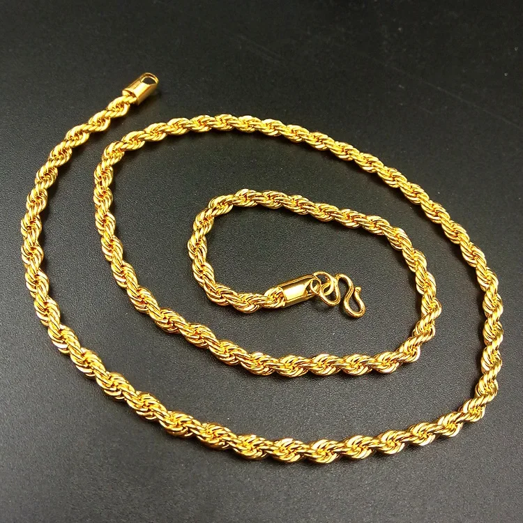 Men's 9999 24K Real Gold Necklace Fashionable Accessories to Ensure Safety Maitreya Guanyin Hemp Rope Necklace for Men