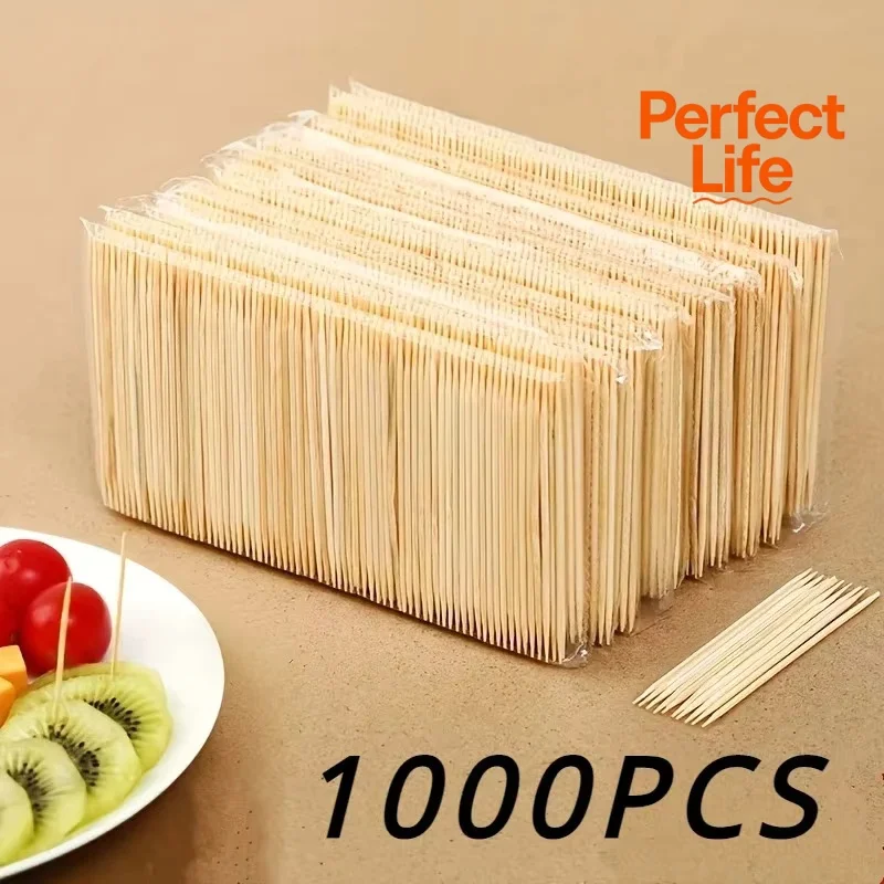 Disposable Double Headed Toothpicks 1000PCS Natural Bamboo Floss Home Kitchen Restaurant Hotel Portable Teeth Cleaning Tool