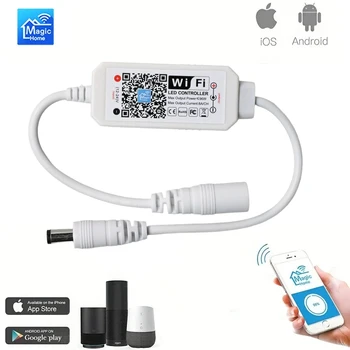LED Smart WiFi Controller DC 12V 24V Dimmer MAGIC APP Voice Remote Control Dimming For COB 2835 Single Color LED Strip Lights