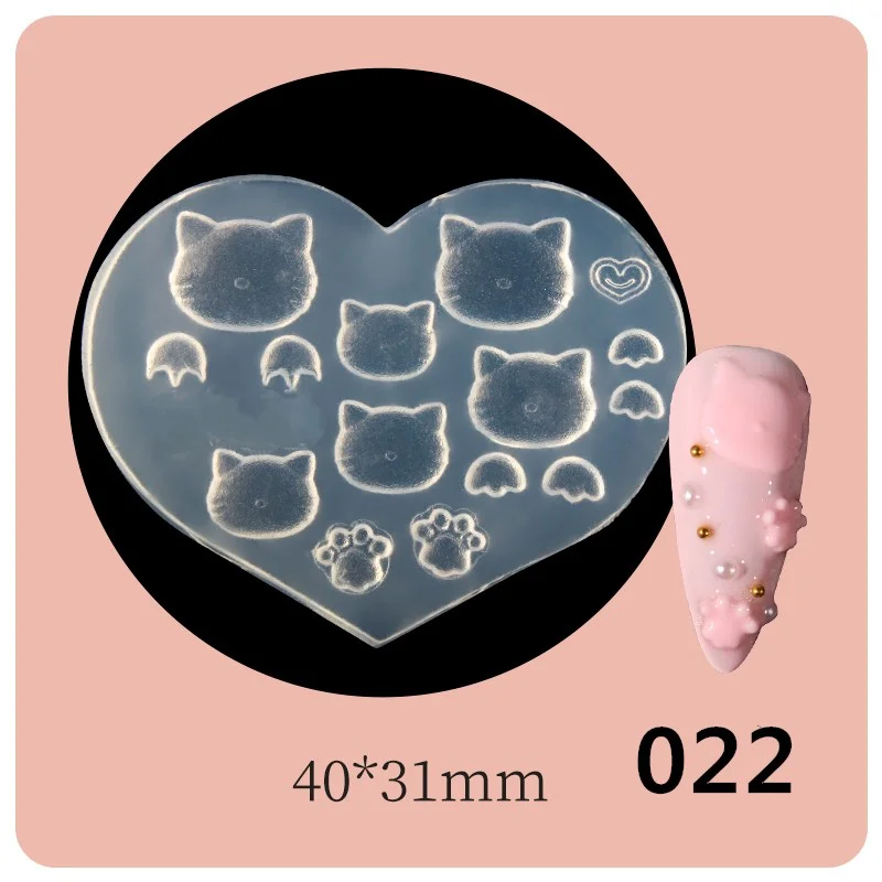 3D Nail Mold DIY Design Silicone Heart Nail Art Butterfly Bow Flower Nail Art Decorations Manicure Tool Nail Art Accessory 4