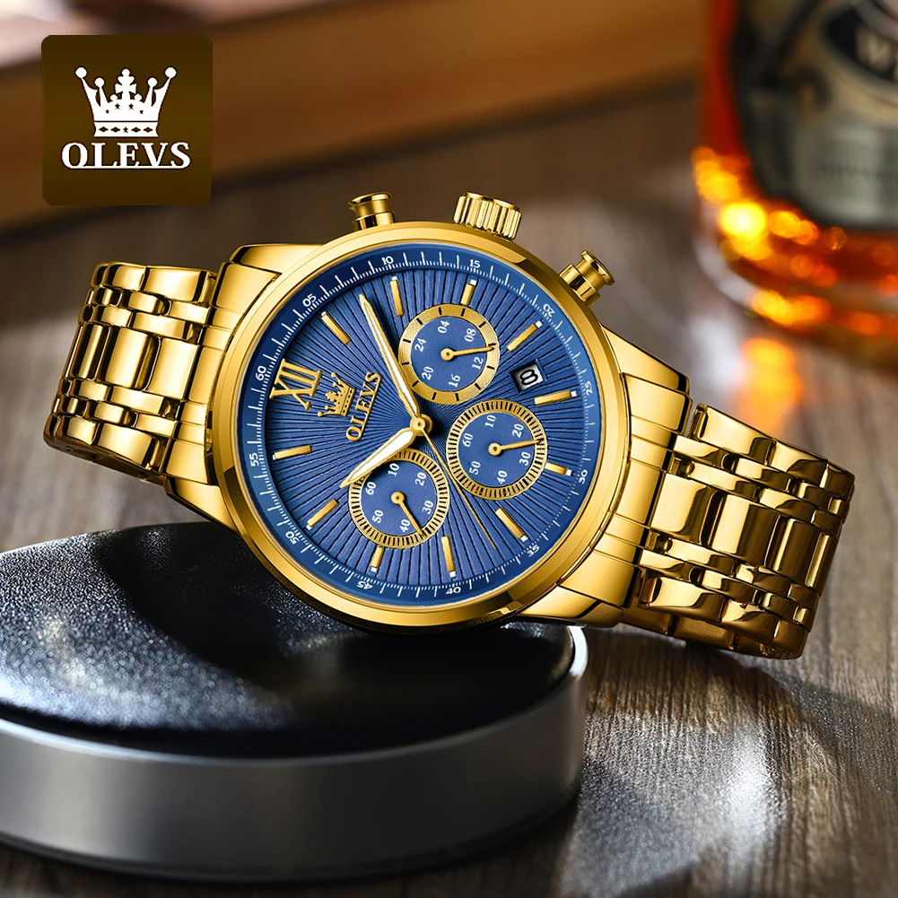 OLEVS 5567 coppia orologio da polso resistente all'acqua caratteristica materiale in lega orologio in acciaio inossidabile per amante