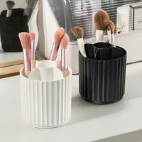 Makeup Brush Holder with Lid 360 Rotating Makeup Brush Holder Organizer for Vanity Desktop Countertop Dresser Table 2