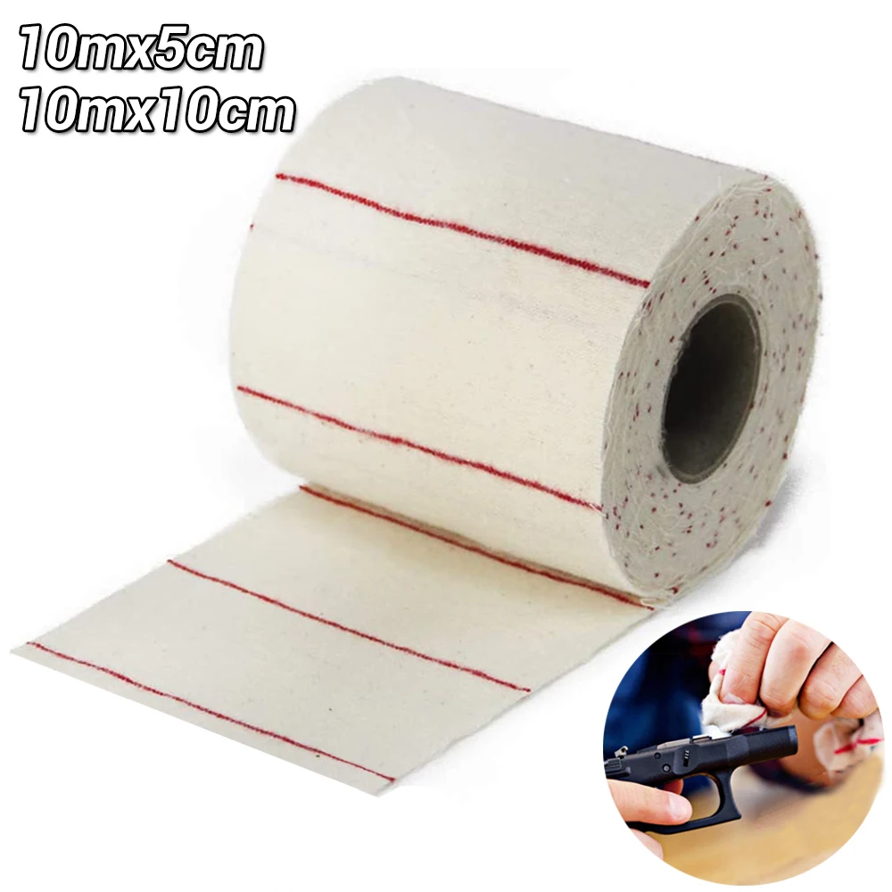 10M Gun Cleaning Cloth Patches 5cm/10cm Wide DIY Cleaning Cotton Cloth