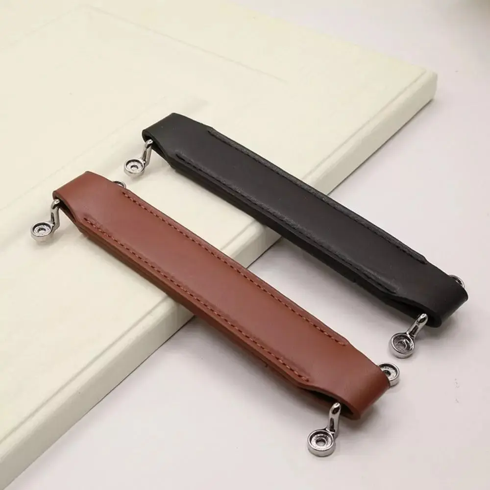 New Soft Leather Handle with Screw PU Durable Cabinet Pulls Portable Sofa Classic Stool Pull Handle