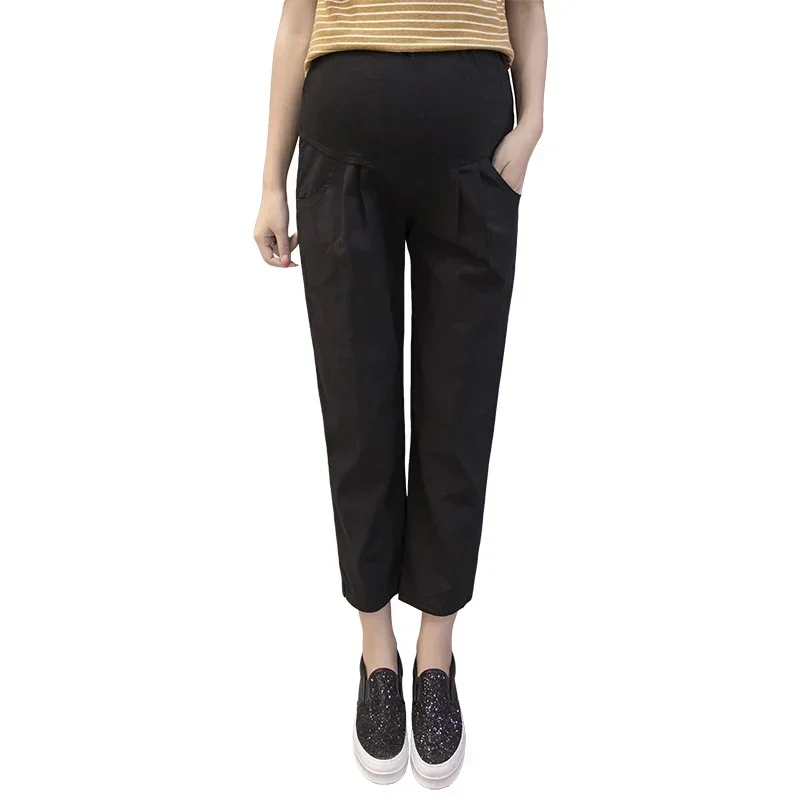 Maternity Pants Summer Casual Cotton Slim  Loose Comfy Belly Support  Elastic Waist Mom Trousers Pregnancy Clothes 6