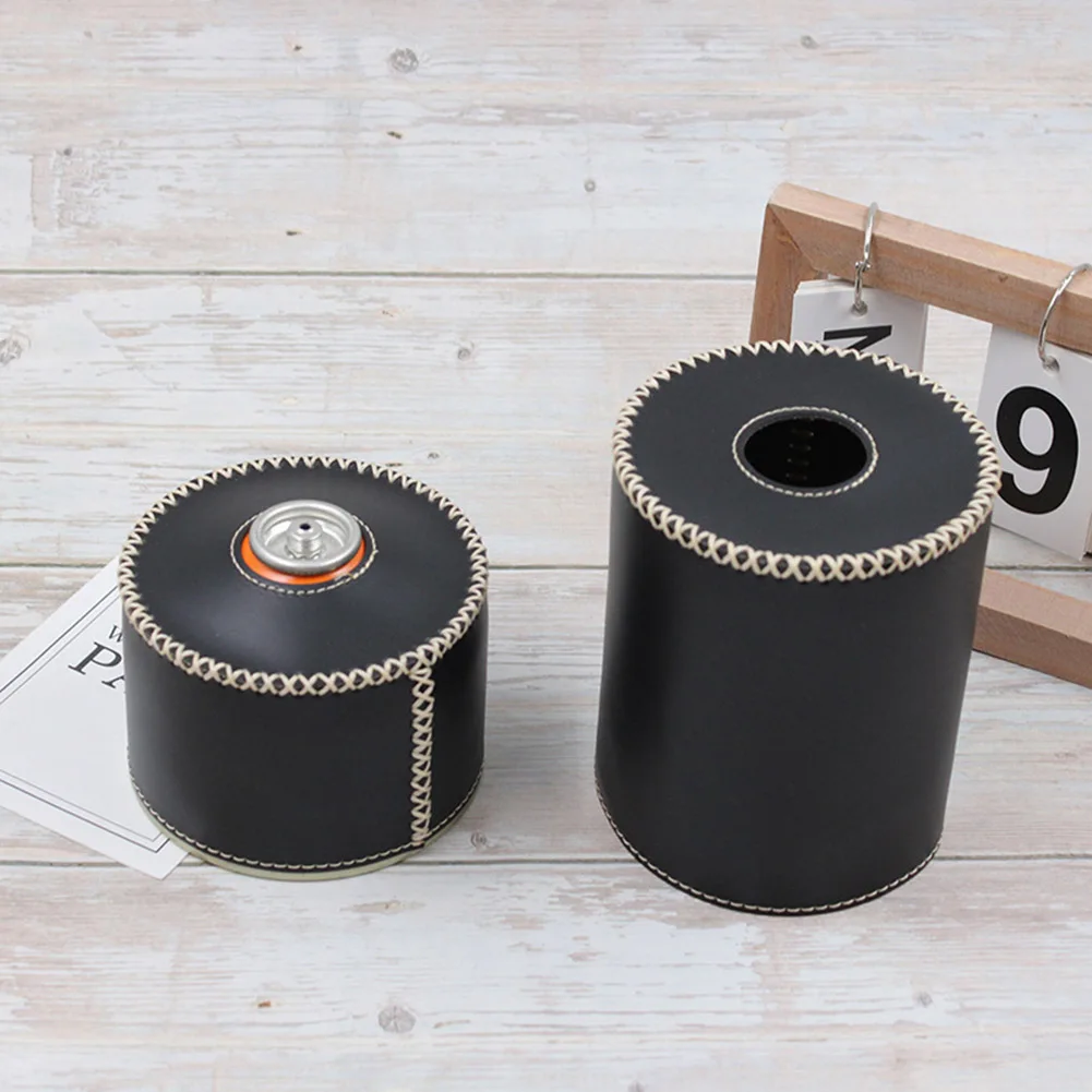 1pc Camping Gas Tank Case Gas Canister Cylinder Case Tank Leather Cover Sleeve For 230g And 450g Tanks Camping Stoves