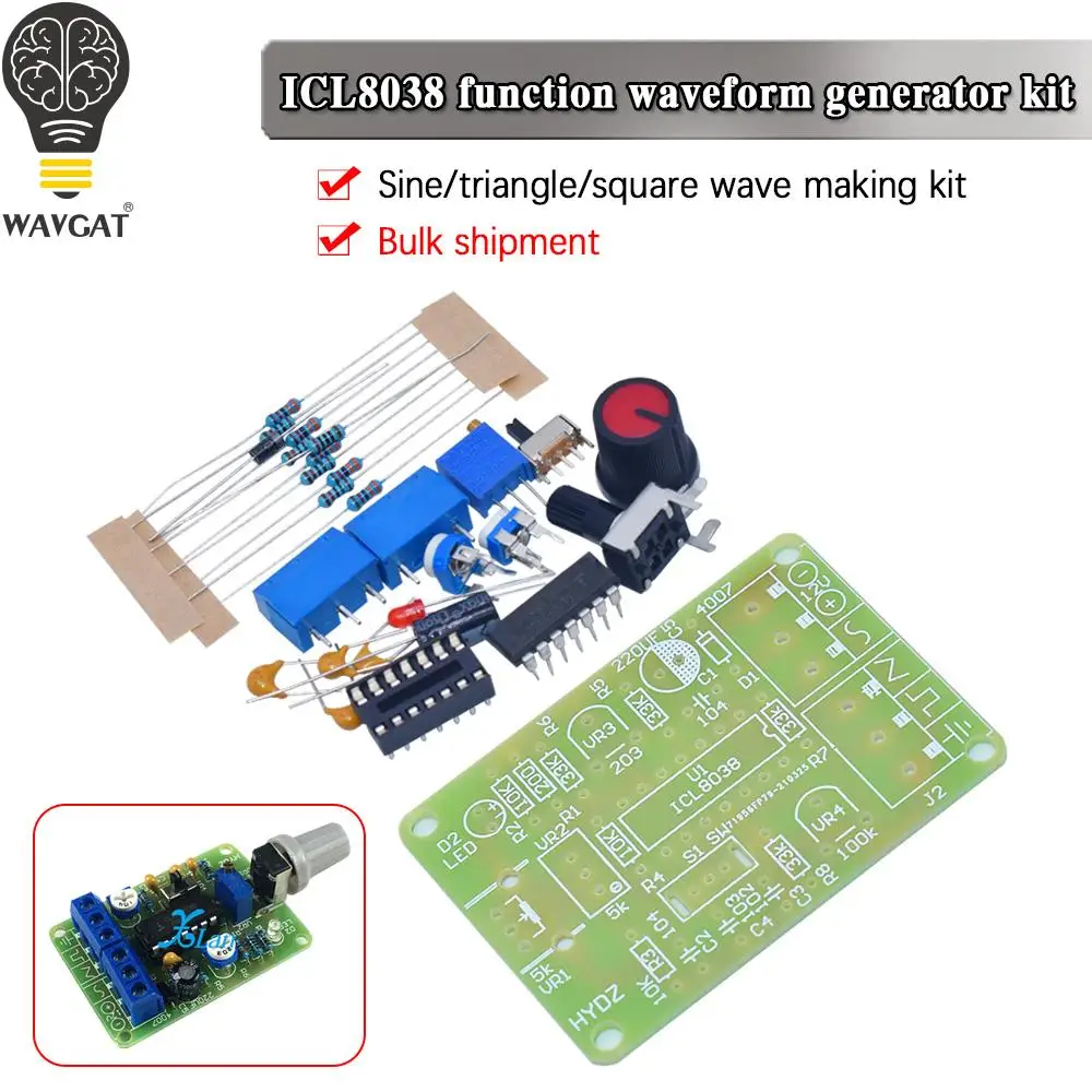 Wavgat Icl8038 Monolithic Function Signal Generator Module Diy Kit Sine
