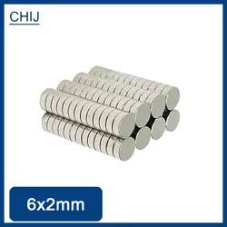 Versatile Round Magnets - 6x2mm for Fridge, Office, and Whiteboard Use (200PCS)