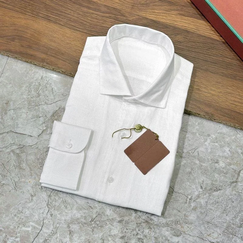 2025 New Men's Comfortable Long Sve Linen Fabric irt Full Size Slim Fit Youth Autumn Thin Model Tagkita Pure Color Button