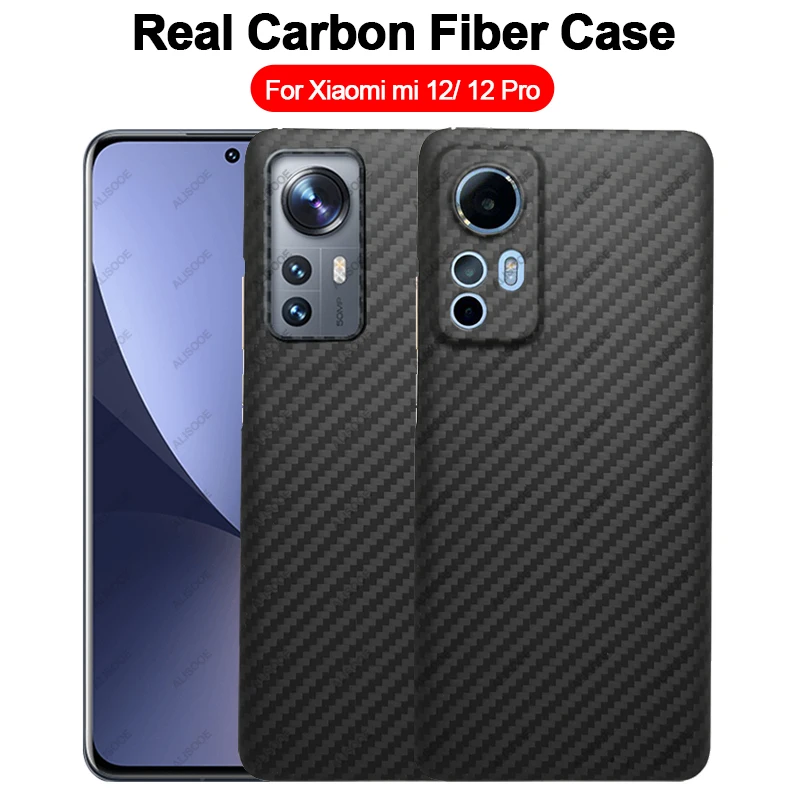 Real Carbon Fiber Case For Xiaomi Mi 12 Pro Case Aramid Fiber Back