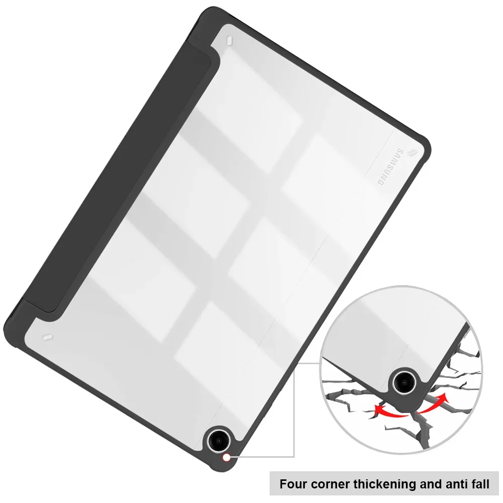 Tri-Fold Protective Tablet Case with Magnetic Flip Cover and Stylus Slot