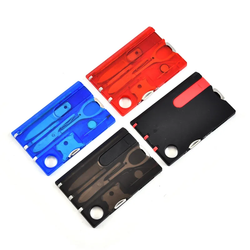 10 In 1 Pocket Credit Card Portable Multi Tools Outdoor Survival Camping Equipment 1 Box Portable Hiking Card Tools Gear keychain tool multi function tool tool card