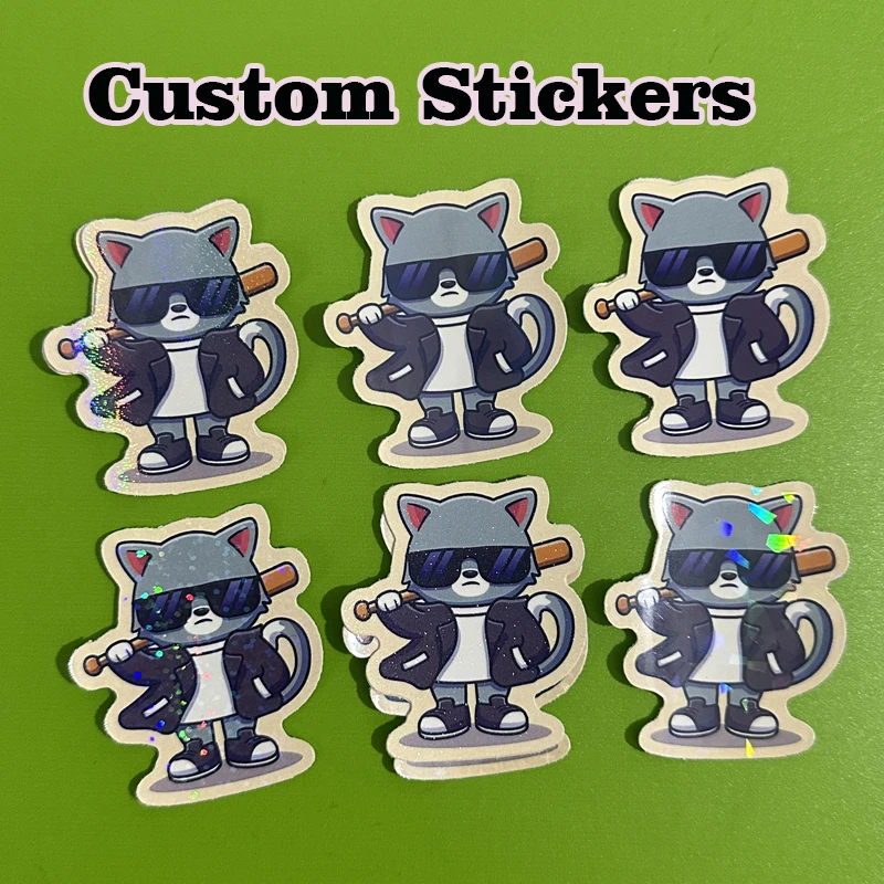 100PCS Custom Vinyl Logo Sticker Sheet Waterproof Decorative Label Laptop Cartoon Cute Anime Book Decoration