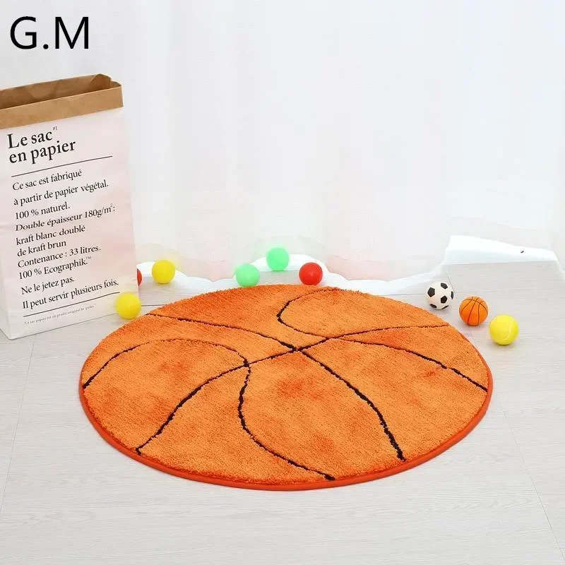 

Plush Soft and Non-slip Football Basketball Baseball Children's Floor Mat Bedside Rugs Round Rugs Chair Coffee Table Carpets