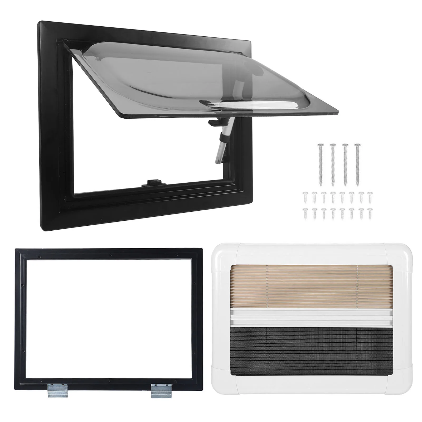 16 X 12 Inch RV Window with Screen Sunshade Double Layer UV Proof Right ...