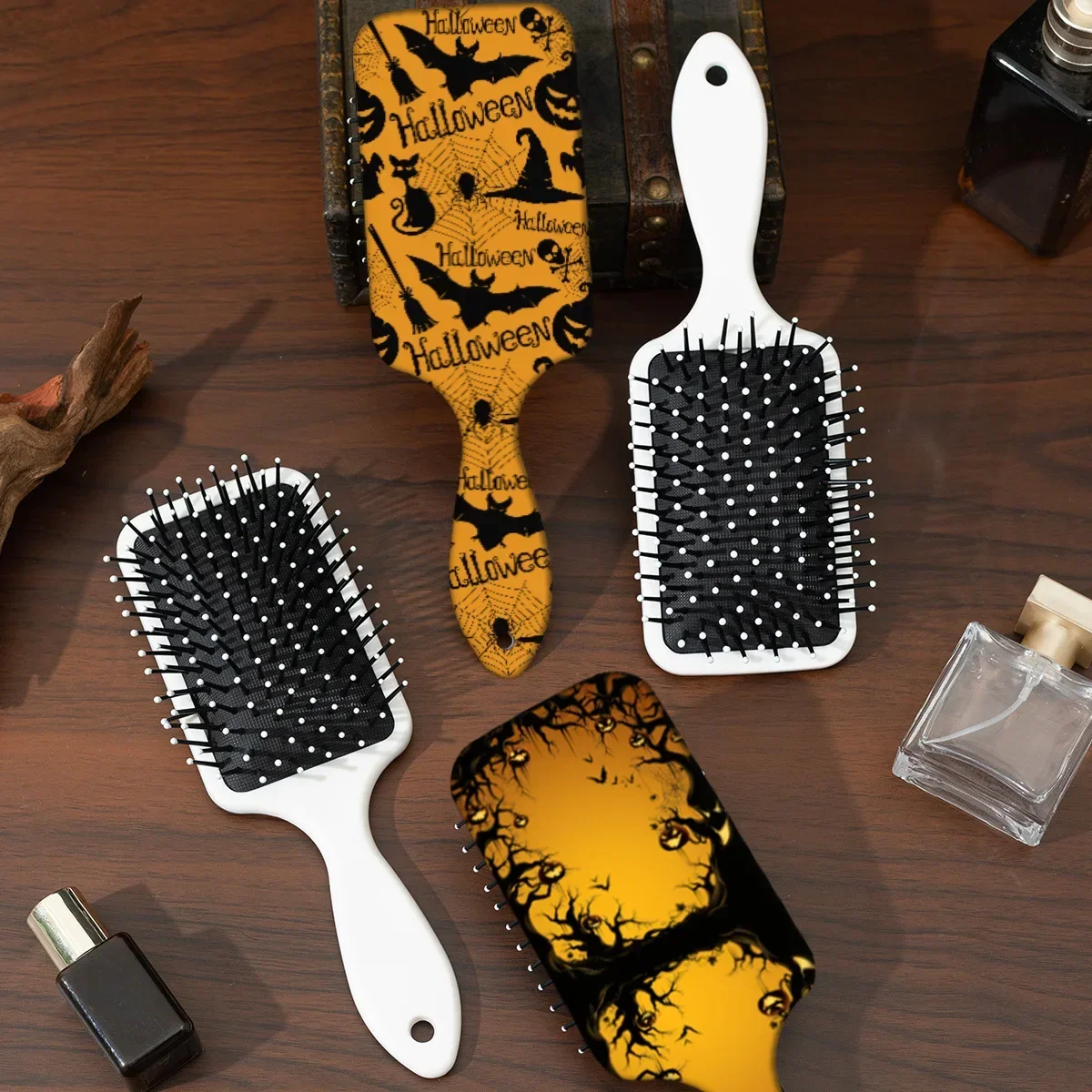 New Halloween Pumpkin Pattern Airbag Comb Cute Cartoon Portable Massage Air Cushion Comb Suitable for All Hairstyles
