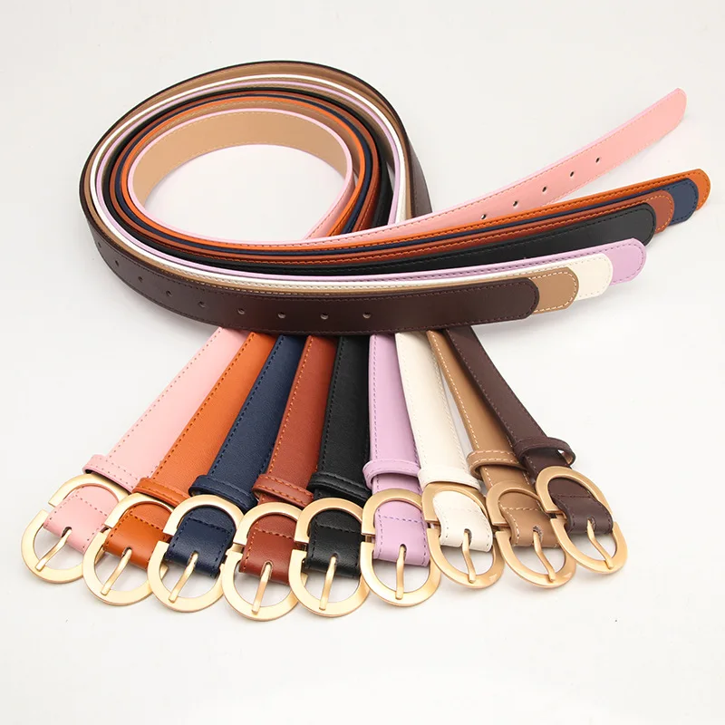 Chic Women's Fashion Belt with Metal Buckle - Available in Multiple Colors