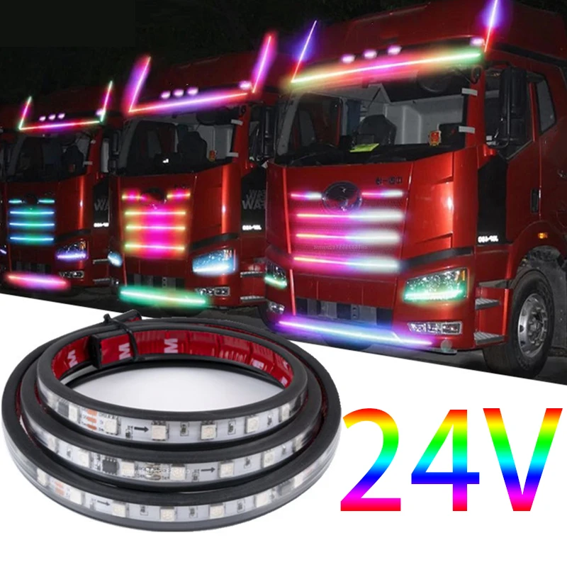 rgb Warning light truck Light Bar Headlight strip Atmosphere Decorative light strip flexibility waterproof car rgb led strip 24v