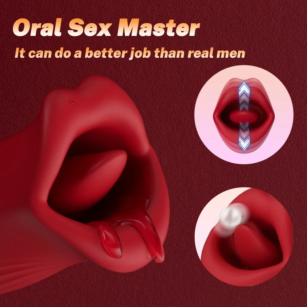 Kraftfull Stötande Sugande Dildo Vibrator Kvinnor Tunga Slickande Klitoris Sucker Oral Nippel Stimulator Ägg Sexleksaker för_voghion.com