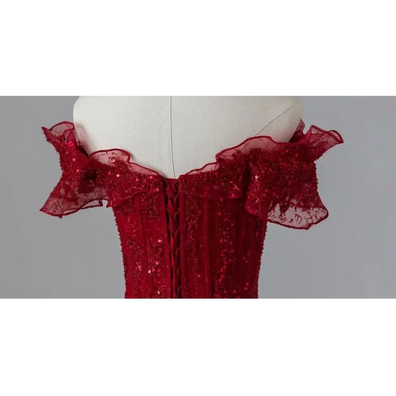 2026 New French Bridal Toast Dress Women's Slim Fit Off-Shoulder Evening Engagement Dress for Female Party Banquet Host 6