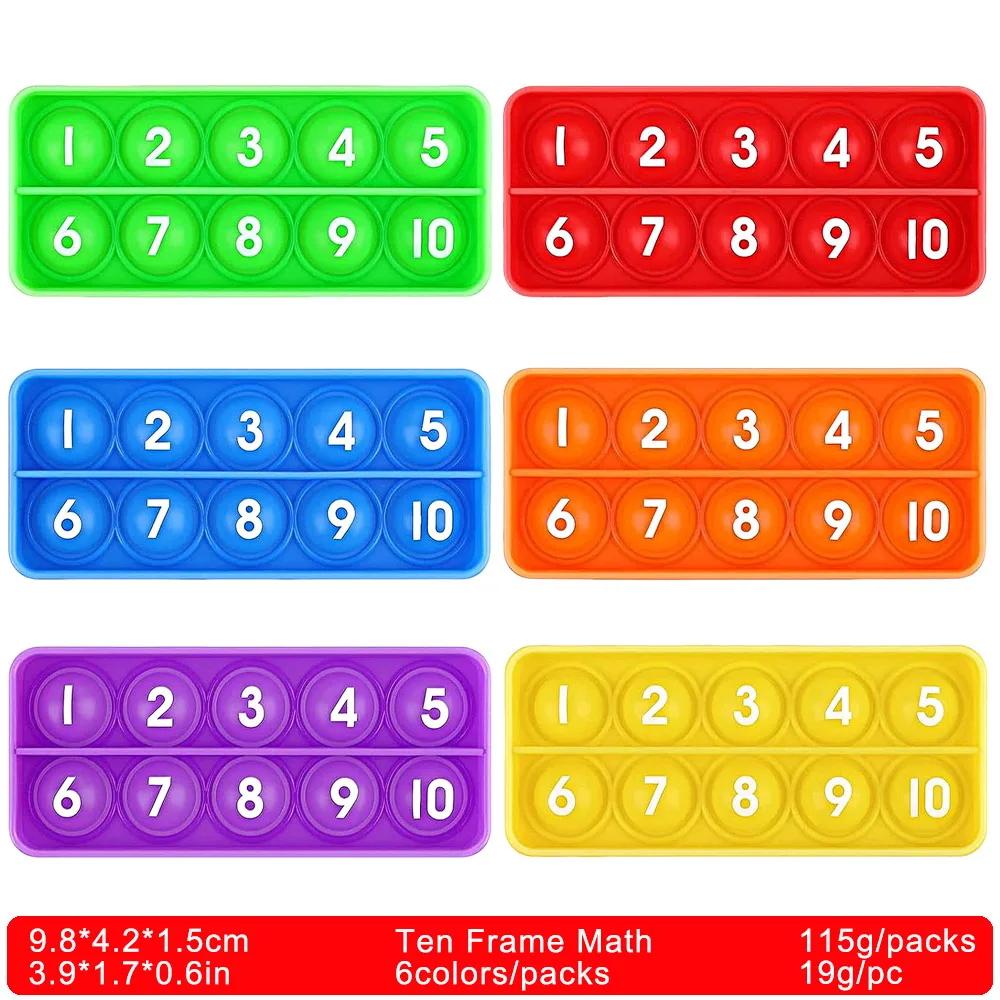Math toys Ten Frames Math Pop Games Toy for Kids Math Manipulatives for Preschool Kindergarten Classroom Students Teacher Educational