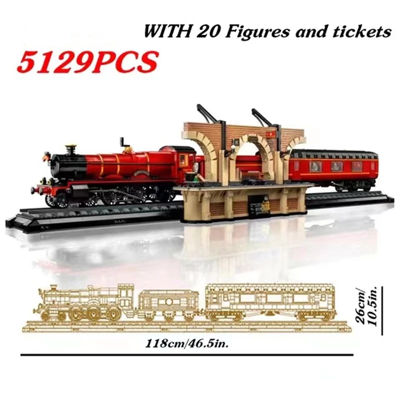 

IN Stock City Express Train Assembly 118CM Building Block Compatible 76405 Creative Collection Brick Toys For Kids Gifts 5129pcs