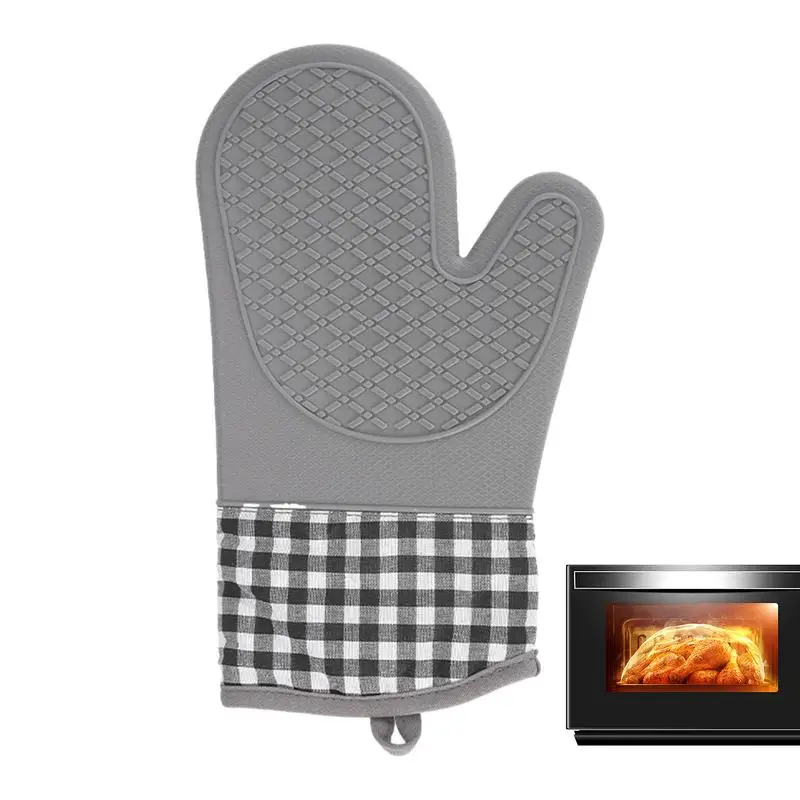 

Kitchen Oven Gloves Waterproof Silicone Oven Gloves Kitchen Gloves Oven Mitts With Soft Inner Lining For Cooking Baking Grilling