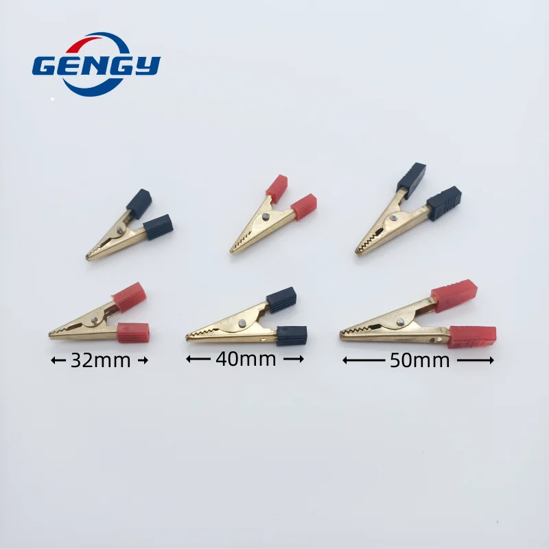 Alligator Clips Test Probes Test Clip Test Hooks Clips 10 Pcs Copper Crocodile Clip 40mm 50mm Plastic Handle Test Probe Connector Connect Socket Plug for Battery