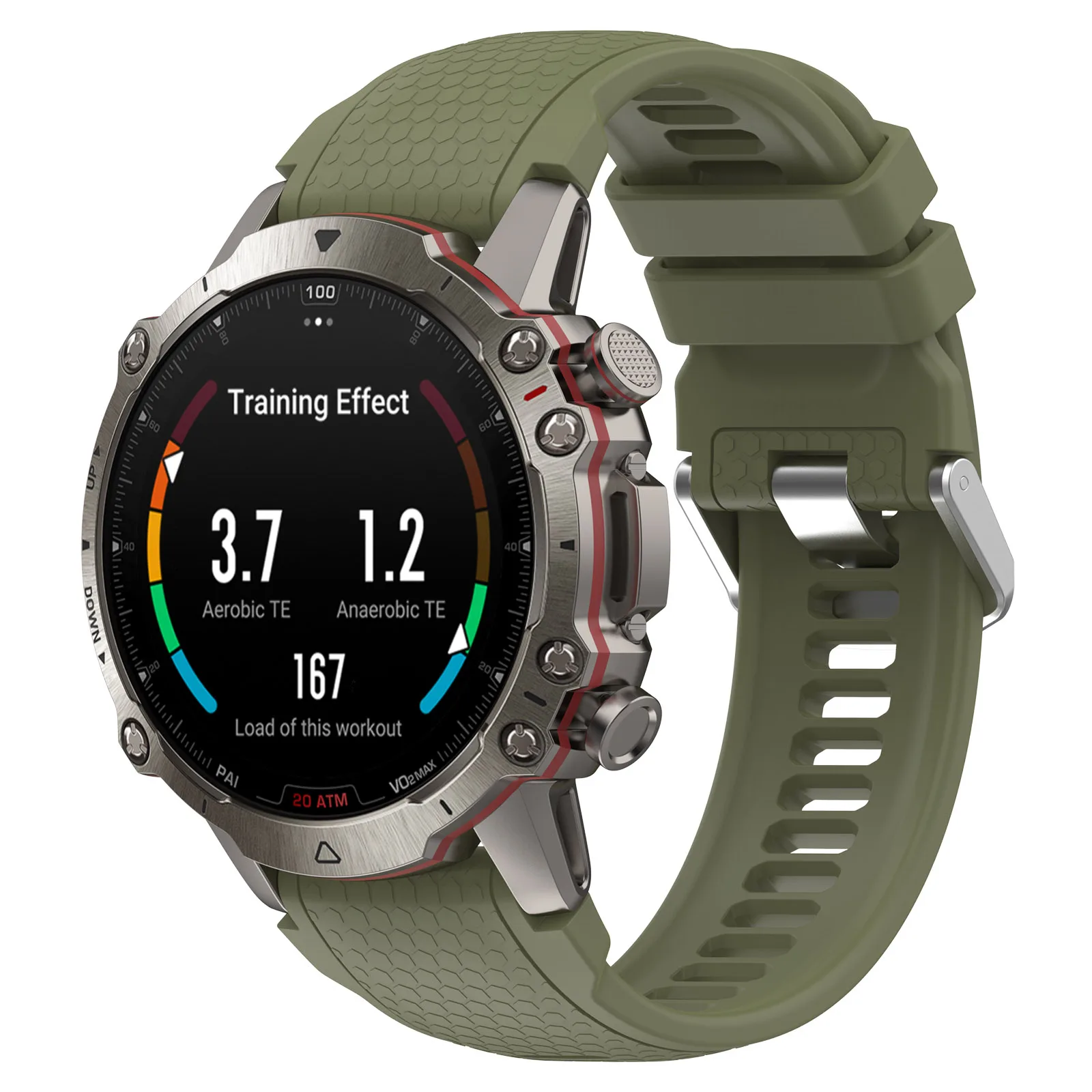 Cinturino for orologio Adatto for Garmin Approach S70 47mm 42mm Cinturino da polso sportivo for esterni Cinturino in silicone(Army green,20mm