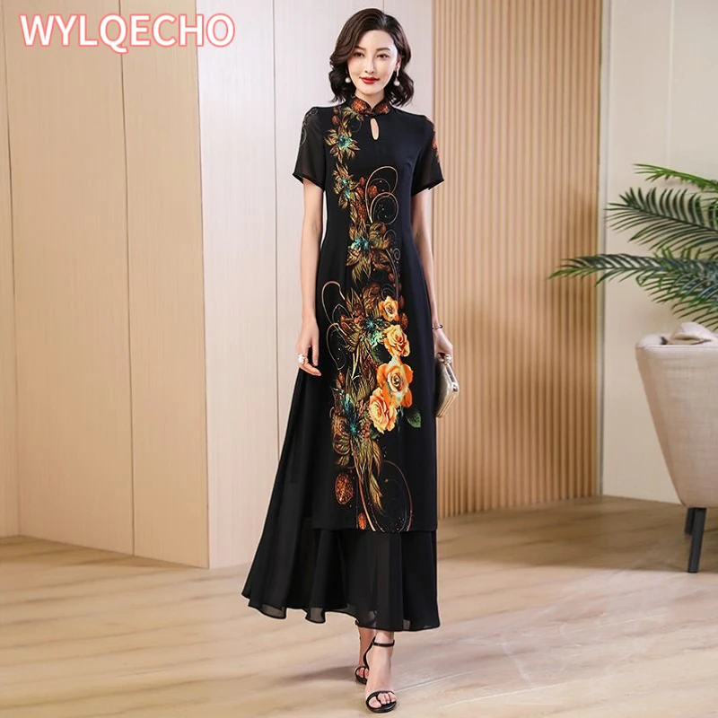 Chinese Dress Qipao Oriental Party Chinese Style Modern Cheongsam Embroidery Vintage A Line Cheongsam chinese dress