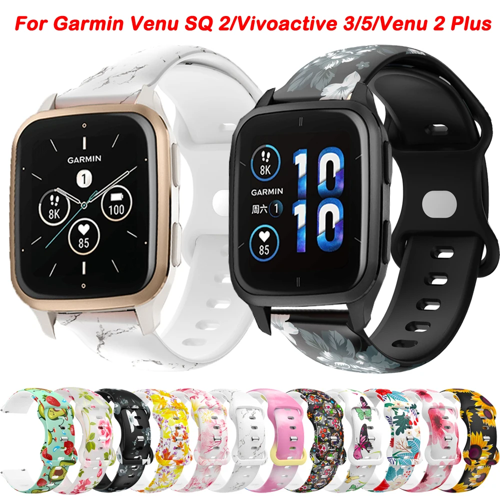 

20mm Silicone Watch Band For Garmin Venu SQ 2 Strap VENU2 Plus Vivoactive 3 5 Forerunner 245 645 Strap Bracelet Accessories