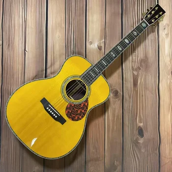 New store opening limited time discount OM45 full abalone shell inlaid with black fingers acoustic gloss lacquer acoustic acoust