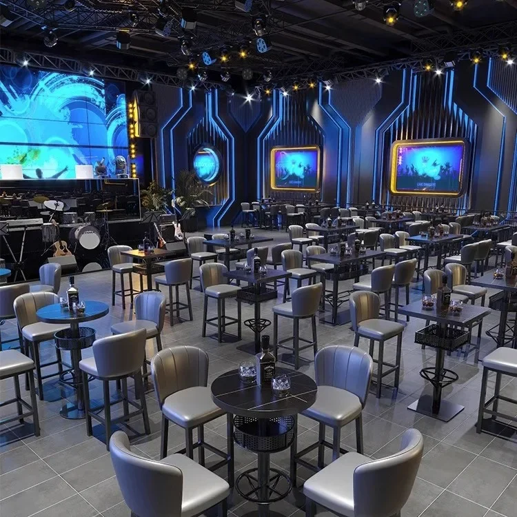 Commercial furniture vintage night show bistro Music bar Clear bar High table chair sofa booth coffee table combination