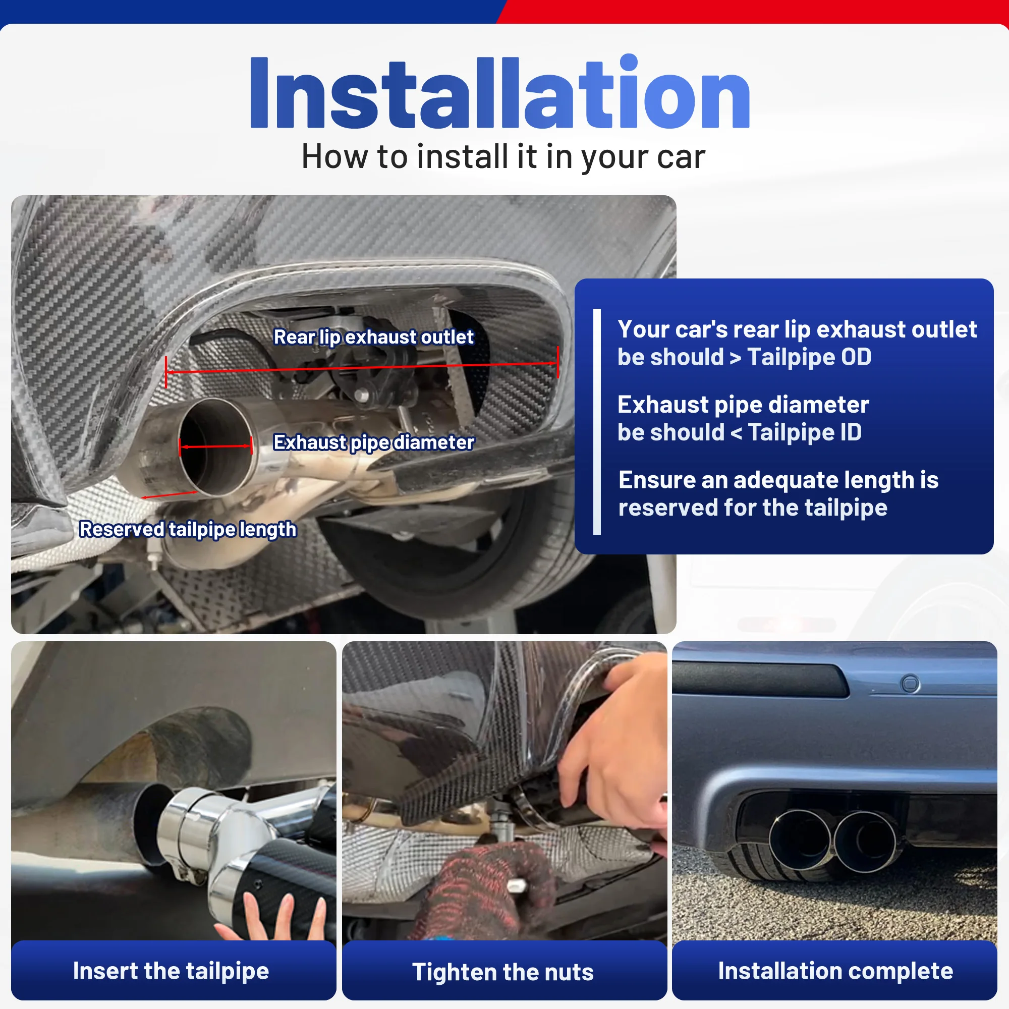 1 PCS ER Dual Exit Stainless Exhaust Pipe exhaust muffler tip exhaust pipe muffler Universal Mufflers Nozzle Decorat exhaust modify and Upgrade