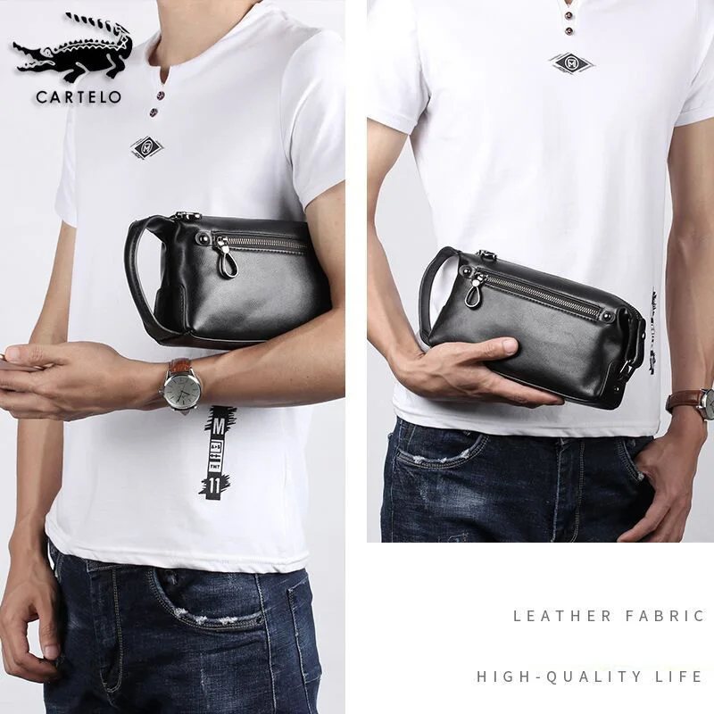 2024 New Fashion Men Large Clutch Cow Genuine Real Leather Boy Handbags Luxury Brand Business Clutches Male Wallets Cash Purses 6