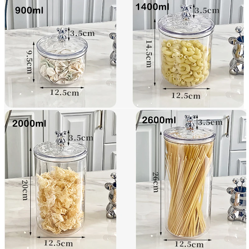 Set 8 Contenitori Cucina Ermetici - Barattoli Plastica Per Pasta, Farina, Cereali, Con Coperchio - Foto 10