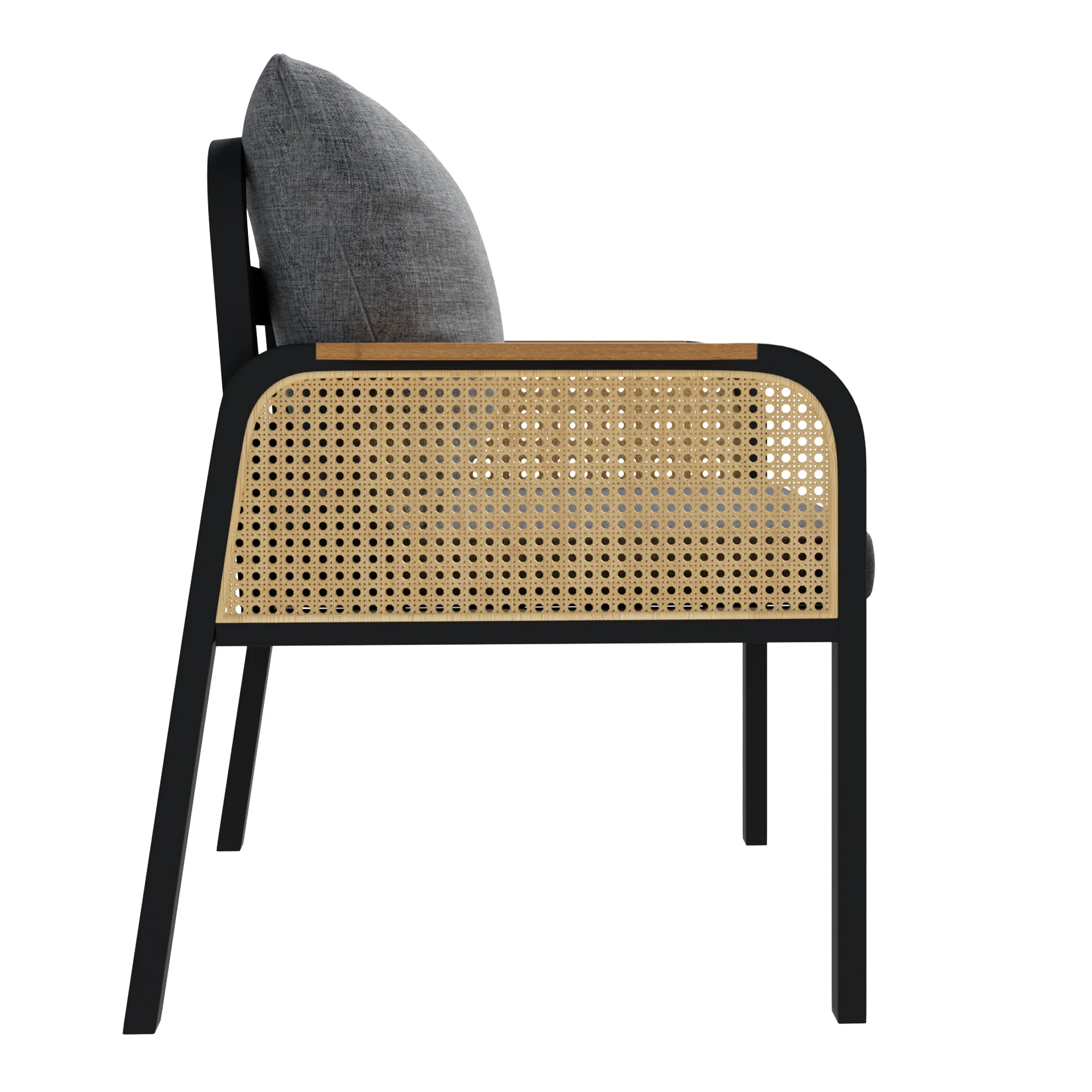 Modernes Outdoor-Sofa-Set, Eisenrahmen, Geflochtene Armlehnen, Mit Sitzkissen – Detail 22