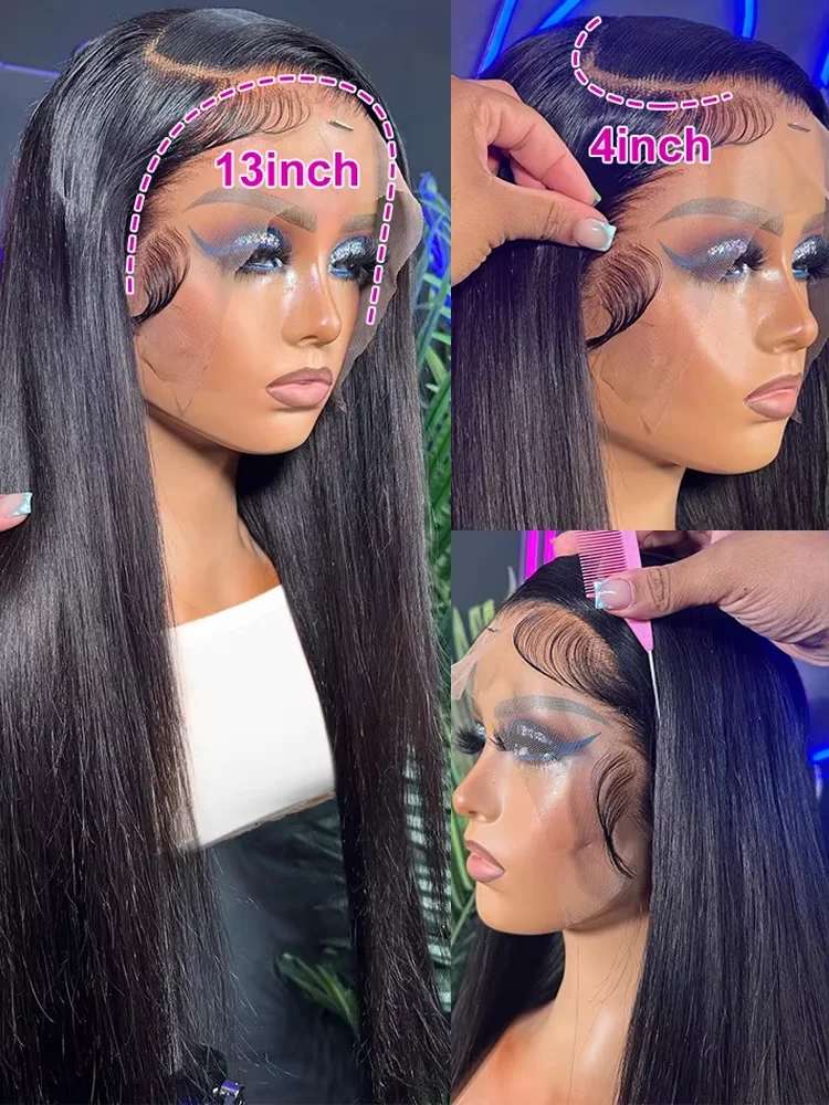 Transparent Bone Straight Lace Front Wigs 3