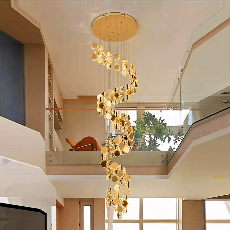 

Modern home decoration crystal chandelier, stair Pendant lamp, living room Pendant lights, interior lighting