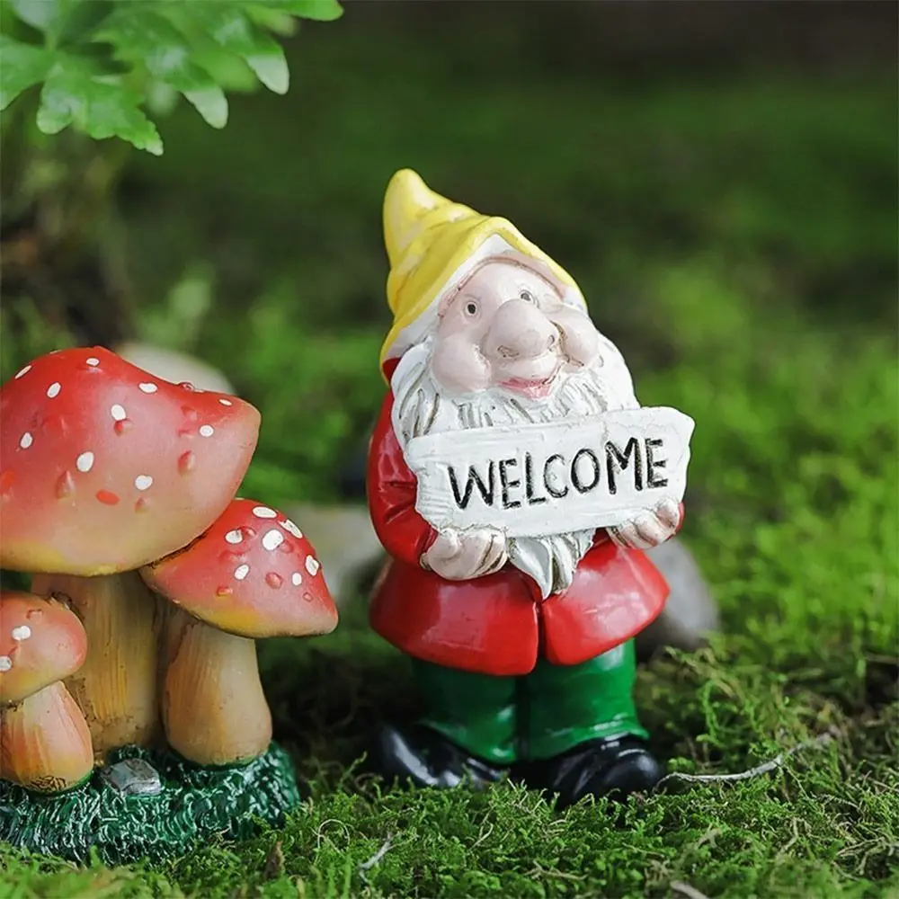 Multicolor Mini Gnome Figurines Desktop Decoration Micro Landscape Miniature Dwarfs Statue Moss Terrarium Handicraft