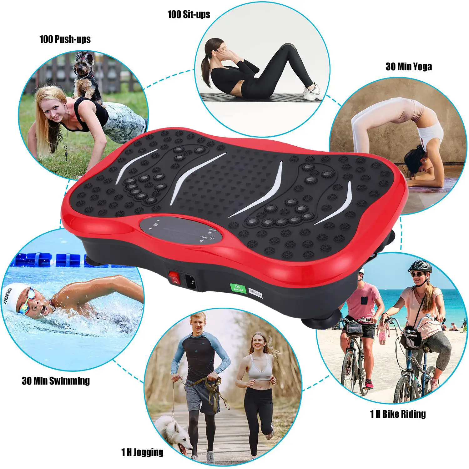 Multifunctional Cordless Vibration Machine Bluetooth Remote Control Adjustable Speed Pull Rope Ideal for Home Fitness