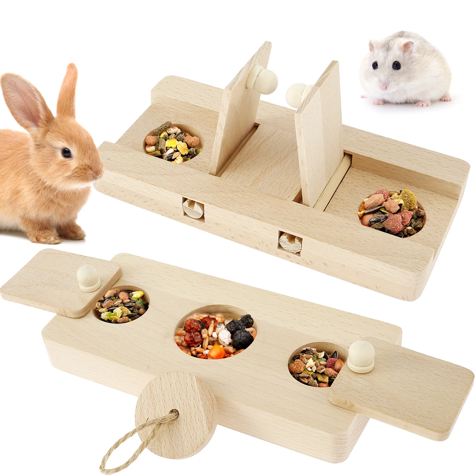 In Wooden Hamster Foraging Toys Small Pet Feeder Interactive