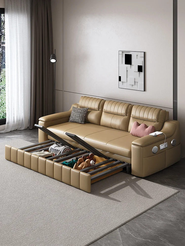 

Однотонный деревянный диван-кровать, складная двухцелевая Съемная комната, балкон, многофункциональная кровать, Высококачественная кожаная кровать для кардинга