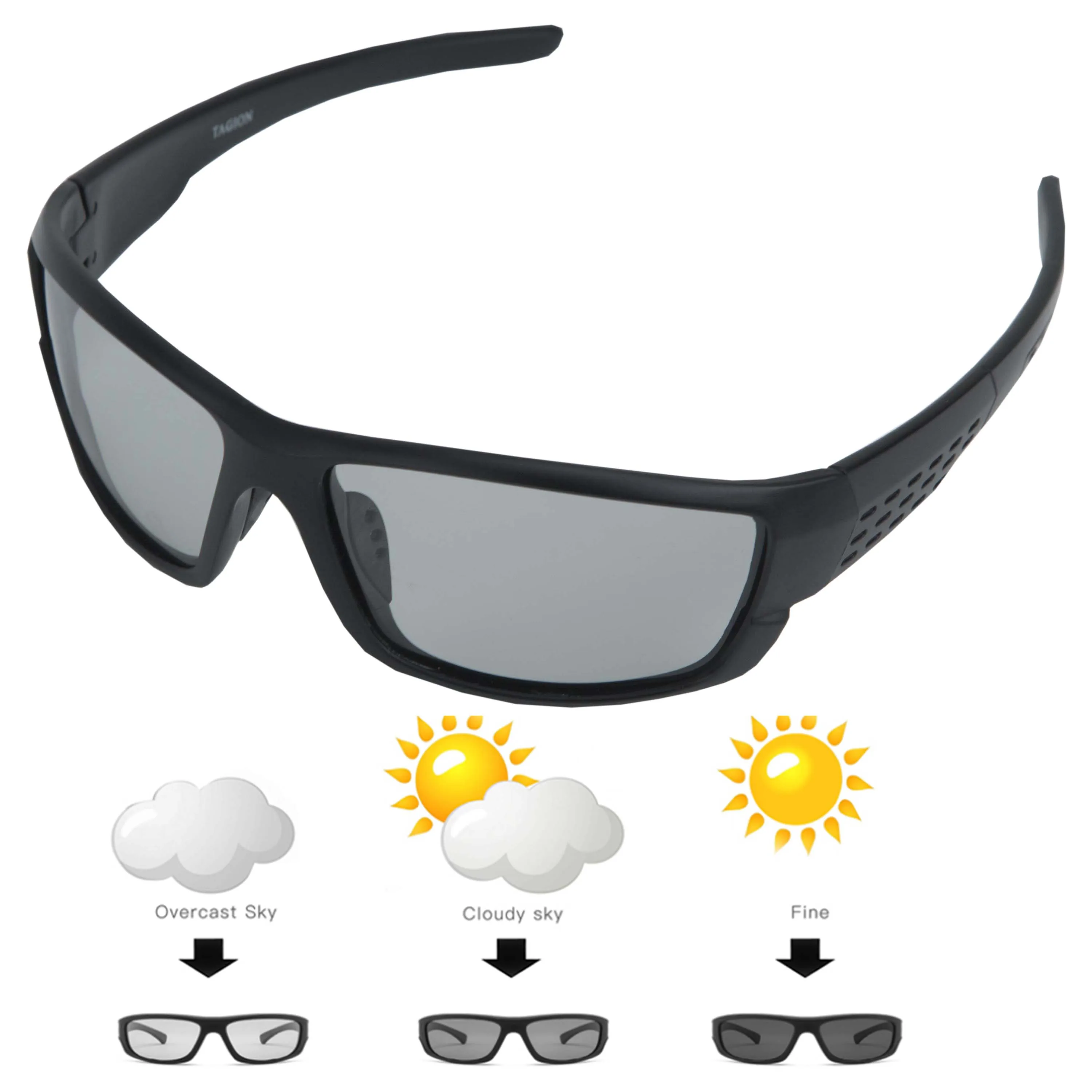 Tagion Men's Polarized Night Vision Driving Glasses Yellow Lenses_voghion.com