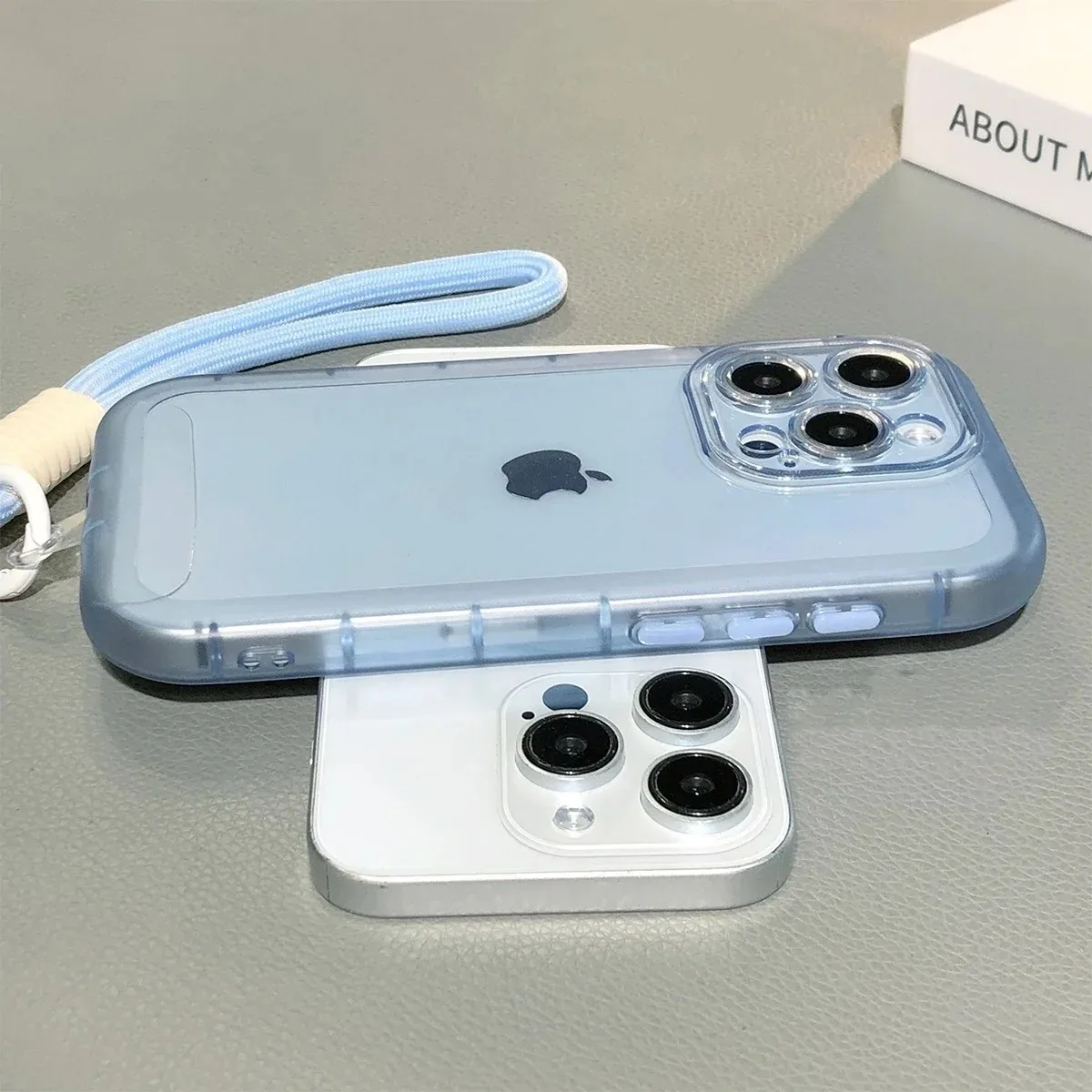 Transparent Candy Color Silicone Wrist Strap Phone Case with Lanyard