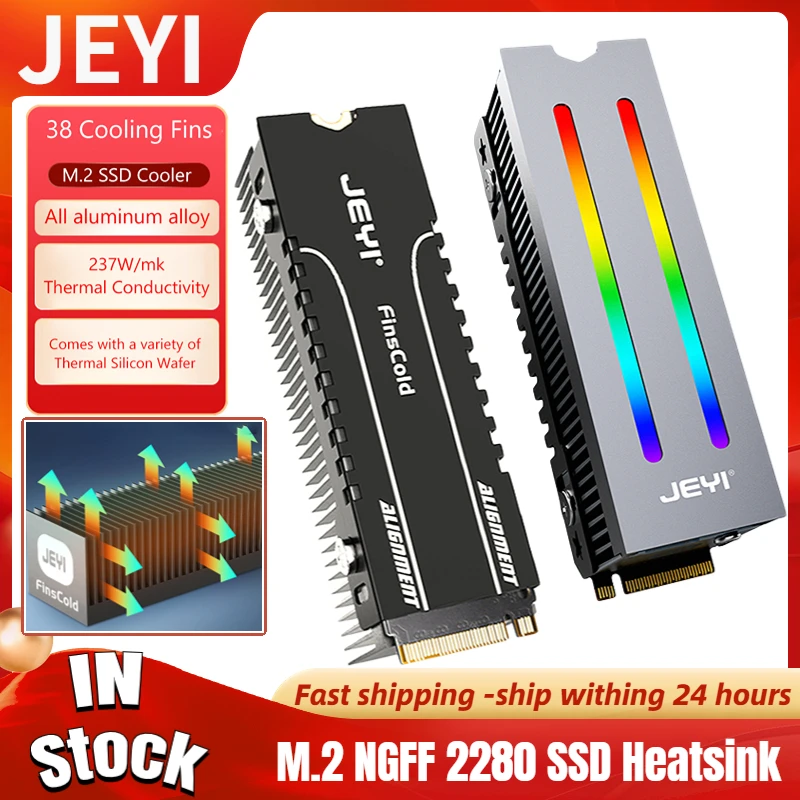 Jeyi Heat Sink Aluminum Alloy M.2 Ssd Nvme Heat Sink Rgb Aura Sync M2
