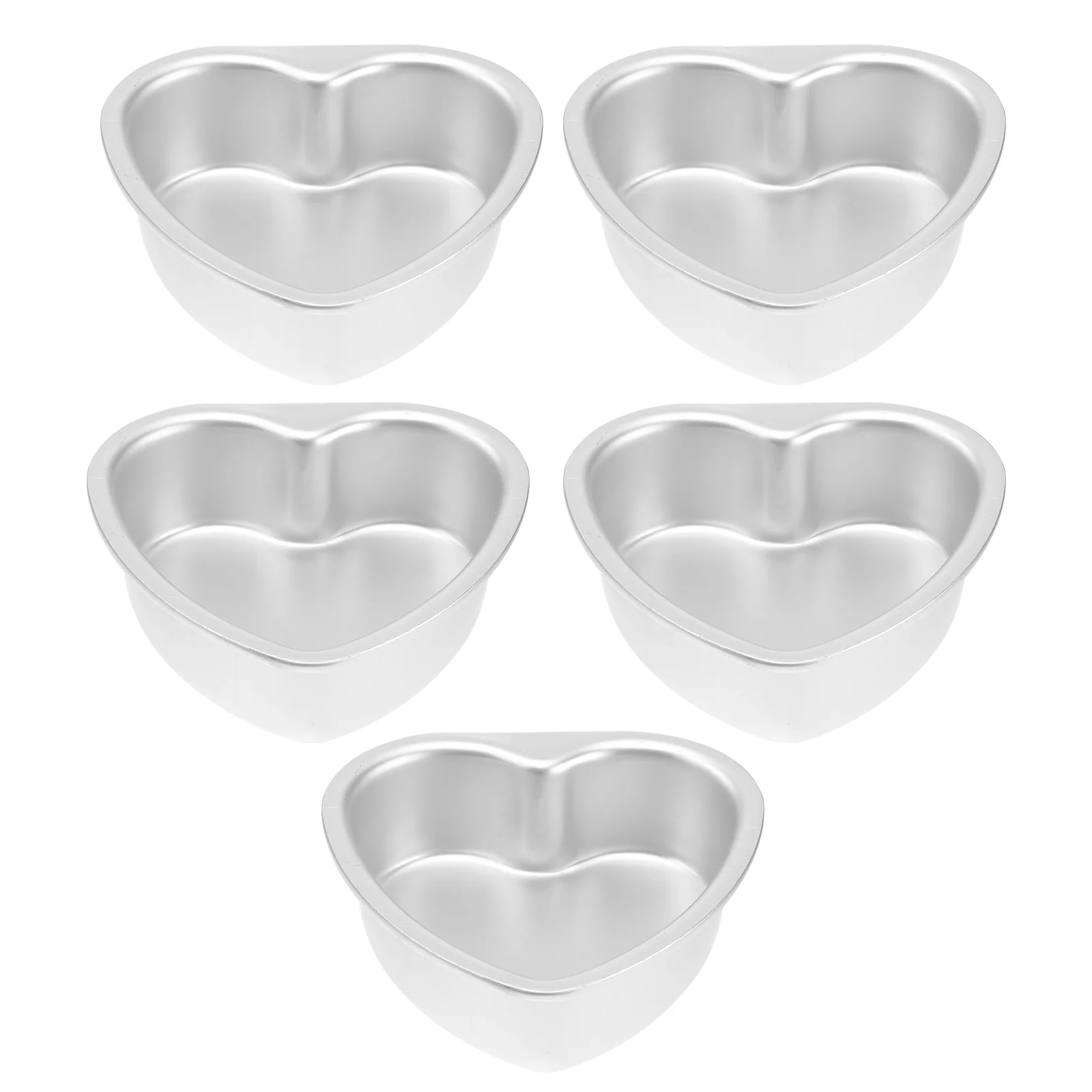 

5 Pcs Baking Mold Cake Pan Silicone Molds Metal Aluminum Mould Child Heart Shaped Bread Pans