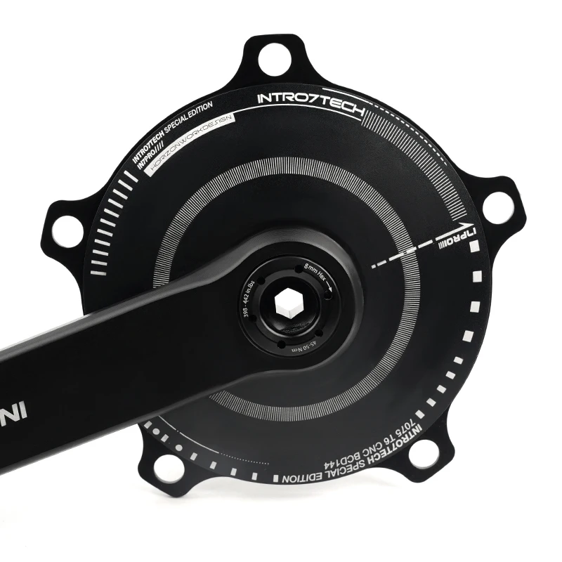 INTRO7 cycling クランク INTRO7 Fixed Gear Bike Crankset 70T 100T 170mm 144BCD Single