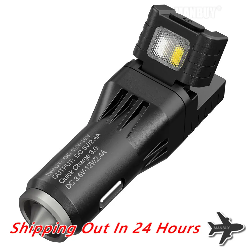 

2023 New Nitecore vcl10 Multifunctional All-in-one Vehicle gadget QC 3.0 charger Glass Breaker Emergency Warning Light