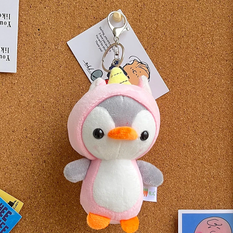 2 pezzi portachiavi con oca in peluche, pendenti per zaino